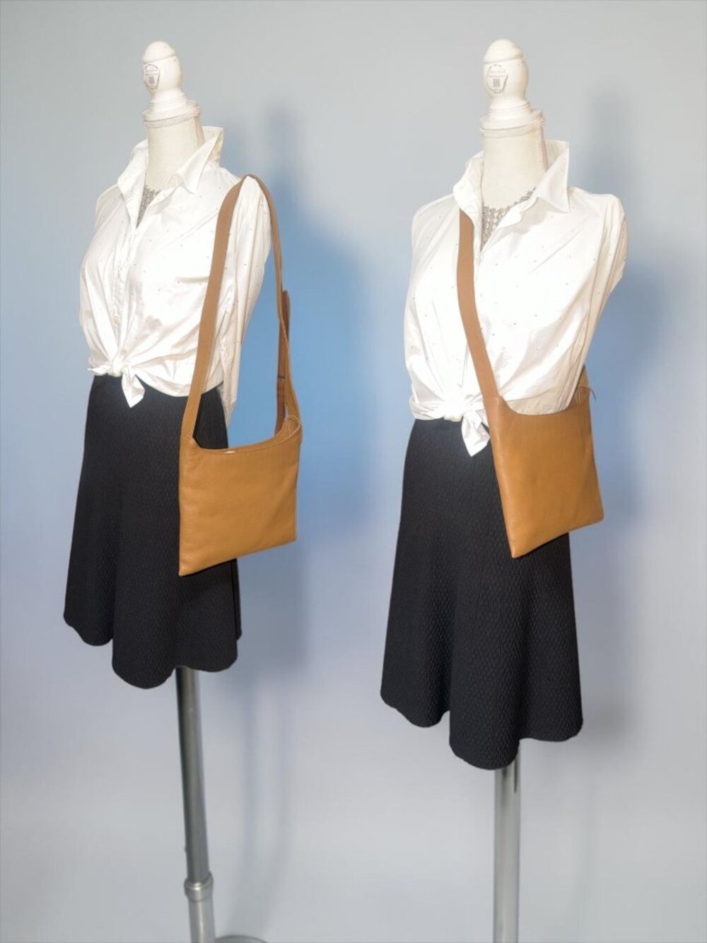The Sak Slim Pack Brown Leather Shoulder Bag + Essential Crochet Zipper Pouch NW - Picture 2 of 10